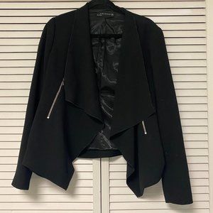 Zara Draped Open Front Blazer Jacket - L